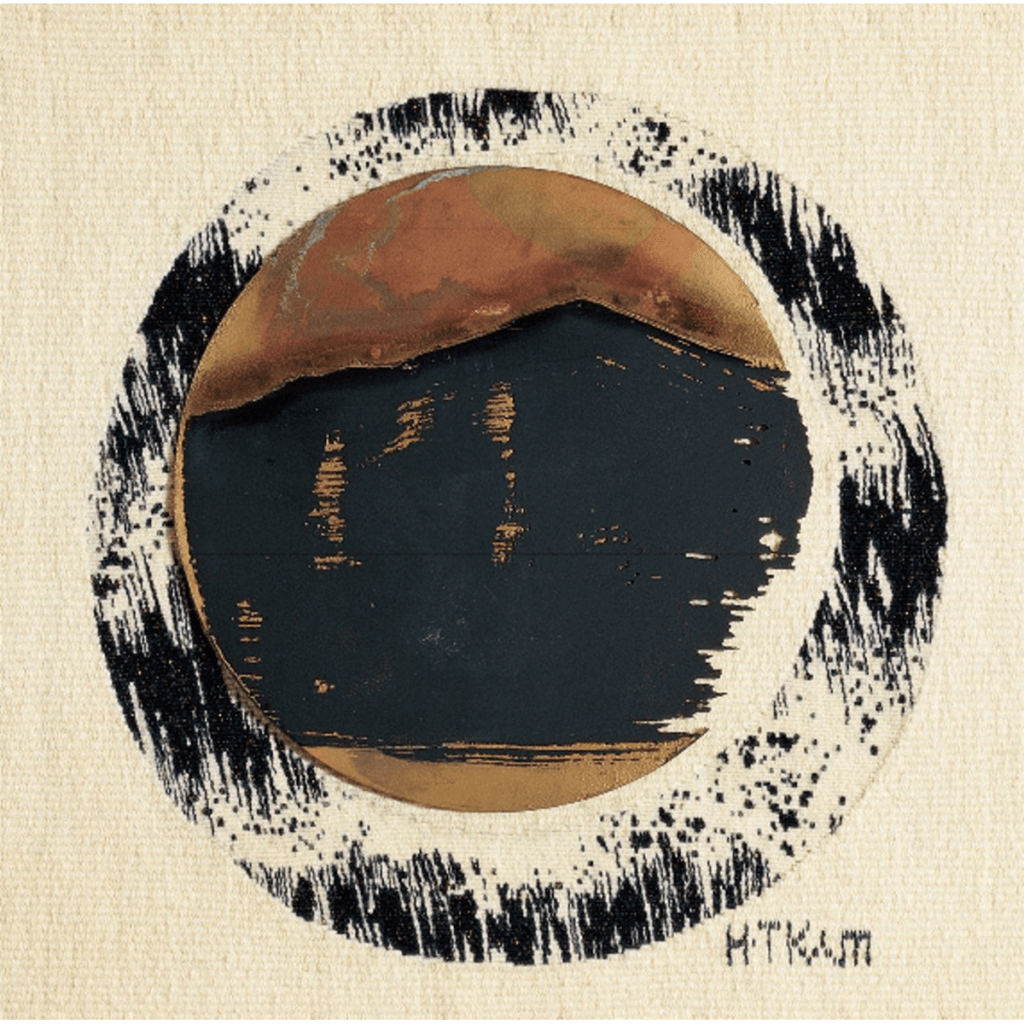 여명-백두산 Dawn-Baekdu Mountain / 53×53cm / Tapestry(Wool, Acryl. Gold, Silver Yarn), Copper plate
(Silk Screen Printing, Corrosion) / 2000