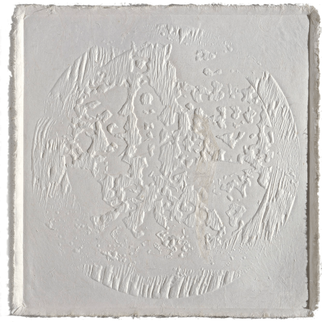 대비-역사의 궤적 Contrast-Historical Trace / 53×53cm / Korean Handmade Paper Hanji Relief / Wood Plate, Carving / 1999