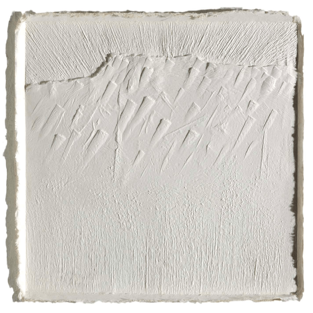여명-백두산 Dawn-Baekdu Mountain / 53×53cm / Korean Handmade Paper Hanji Relief / Plaster Plate, Carving / 2003