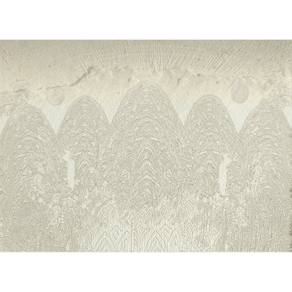 뉴 일월도 The New Six-Fold Screen of the Sun, Moon, and Five Peaks / 120×80cm /
Korean Handmade Paper Hanji Relief / Wood Plate, Carving / 2009