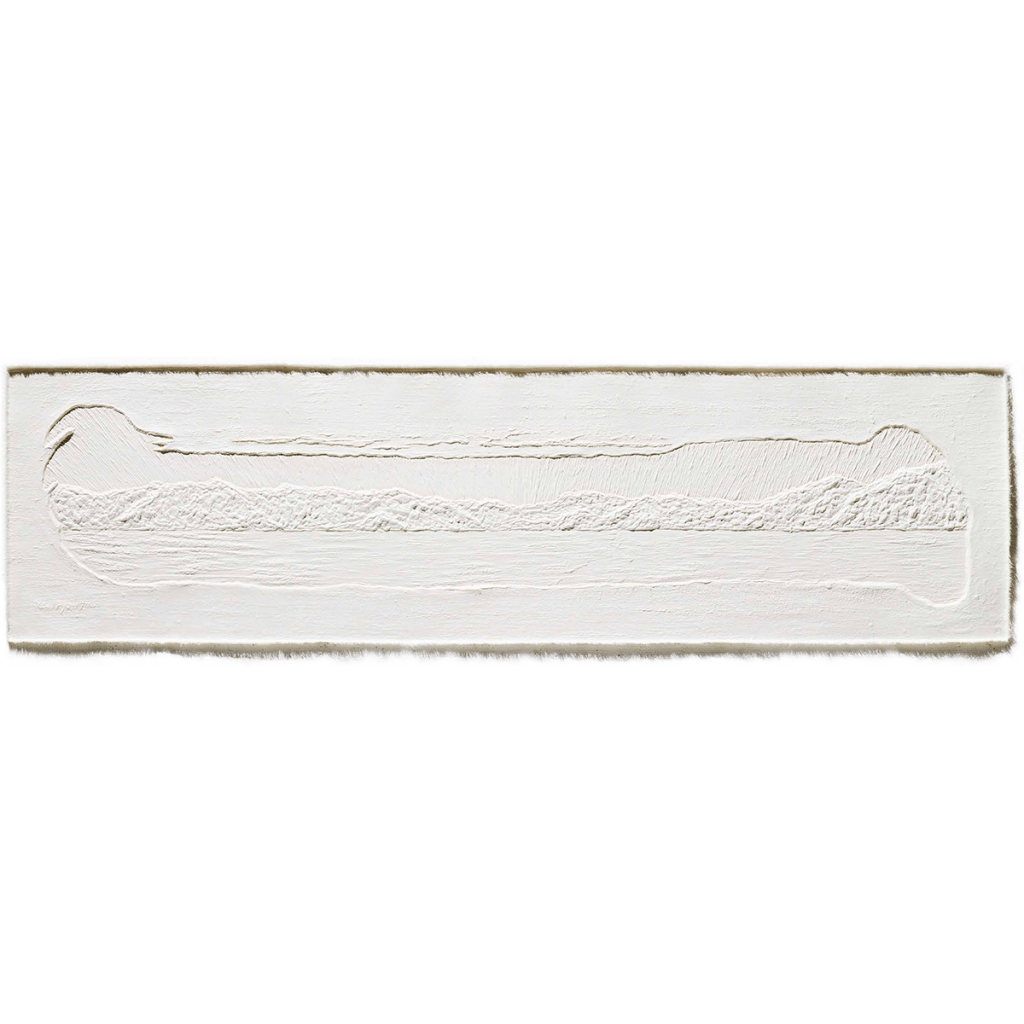 여명-제1의 백두산 Dawn-The Number one The Baekdu Mountain / 165×47cm / Korean Handmade Paper Hanji Relief / Isopink Plate, Carving / 2011