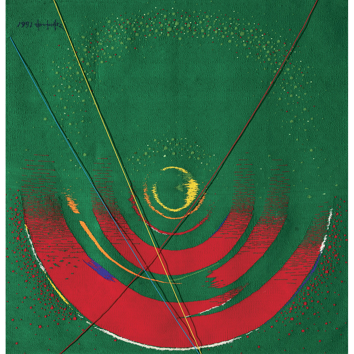 대비-역사의 궤적 Contrast-Historical Trace / 150×150cm / Tapestry / Wool & Acryl Yarn / 1991