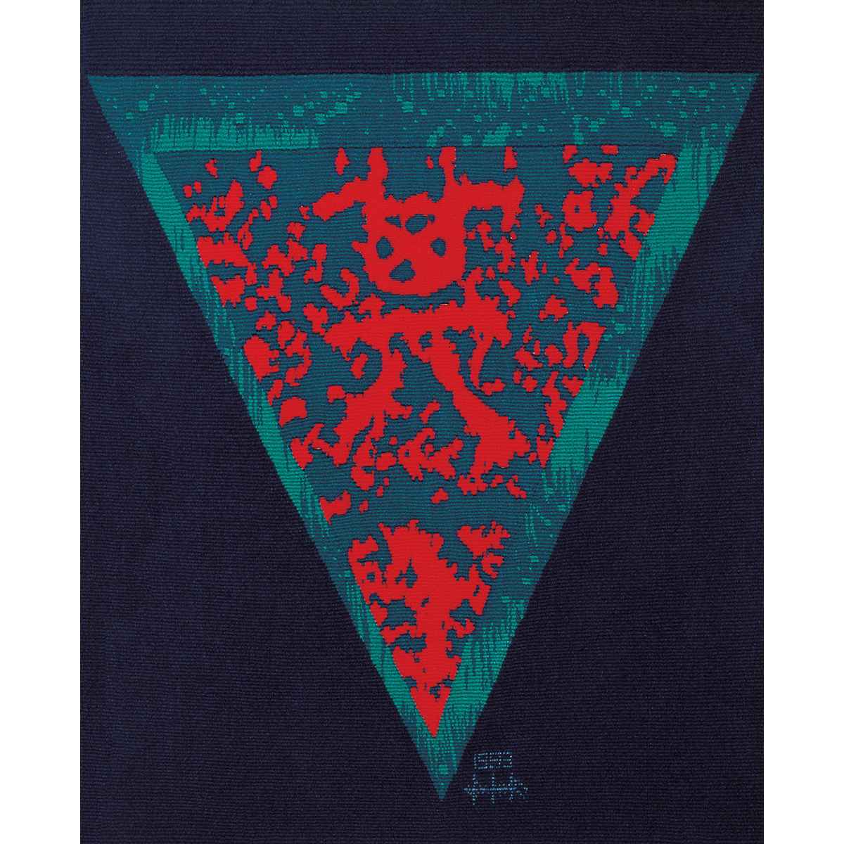 대비-역사의 궤적 Contrast-Historical Trace / 100×120cm / Tapestry / Wool & Acryl Yarn / 1993