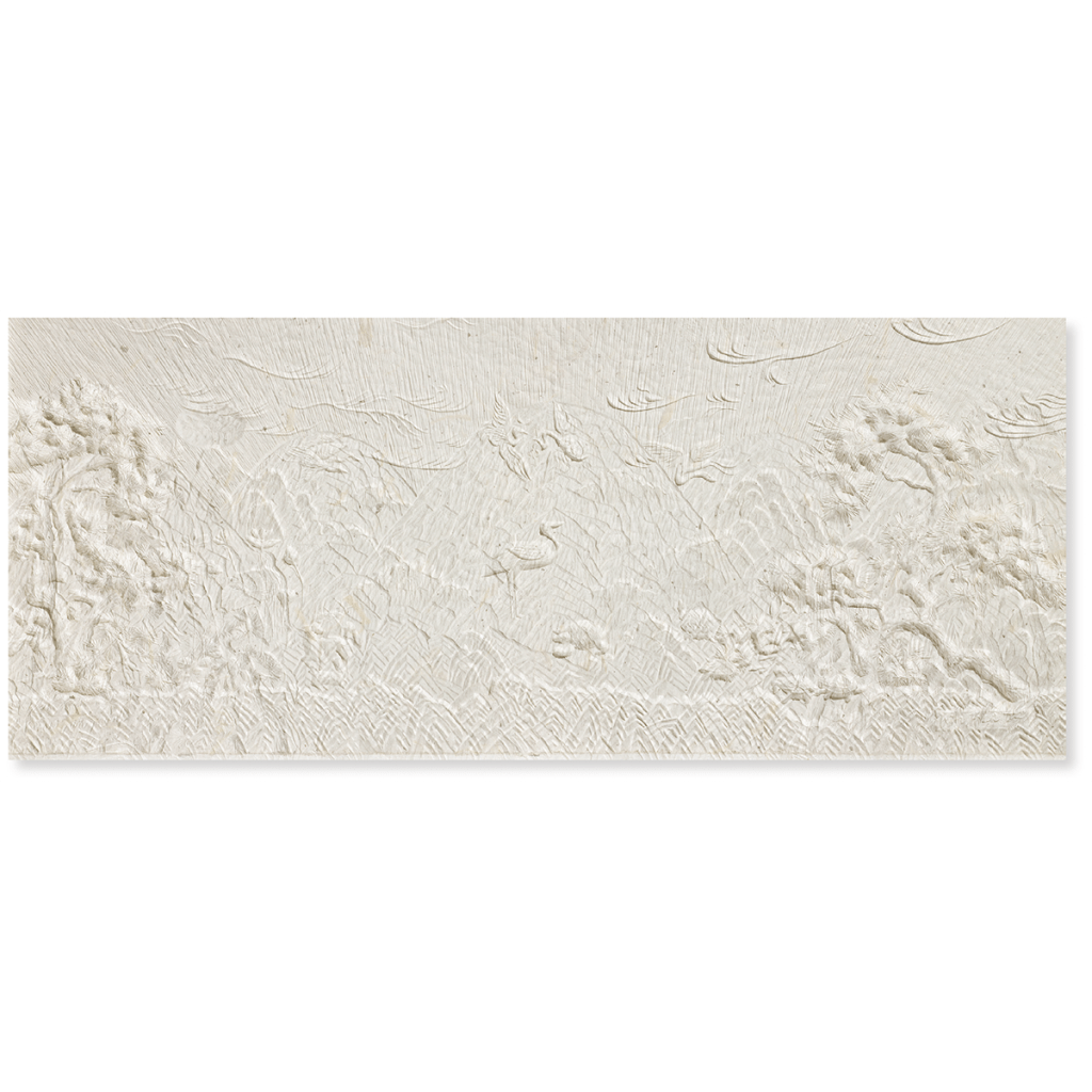 뉴 십장생 The New Ten Traditional Symbols of Longevity / 120×50cm / Korean Handmade Paper Hanji Relief / Wood Plate, Carving / 2007