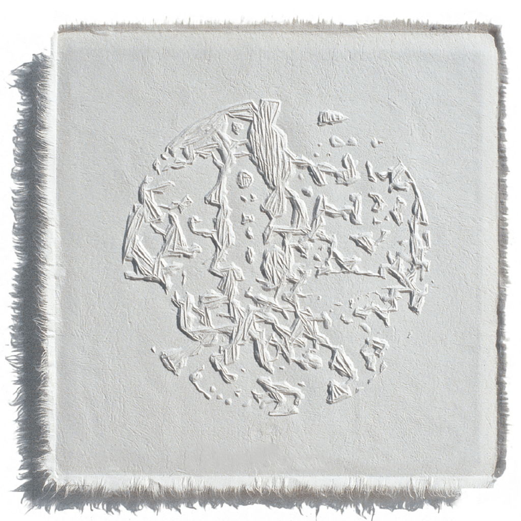 대비-역사의 궤적 Contrast-Historical Trace / 53×53cm /
Korean Handmade Paper Hanji Relief / Wood Plate, Carving / 1998