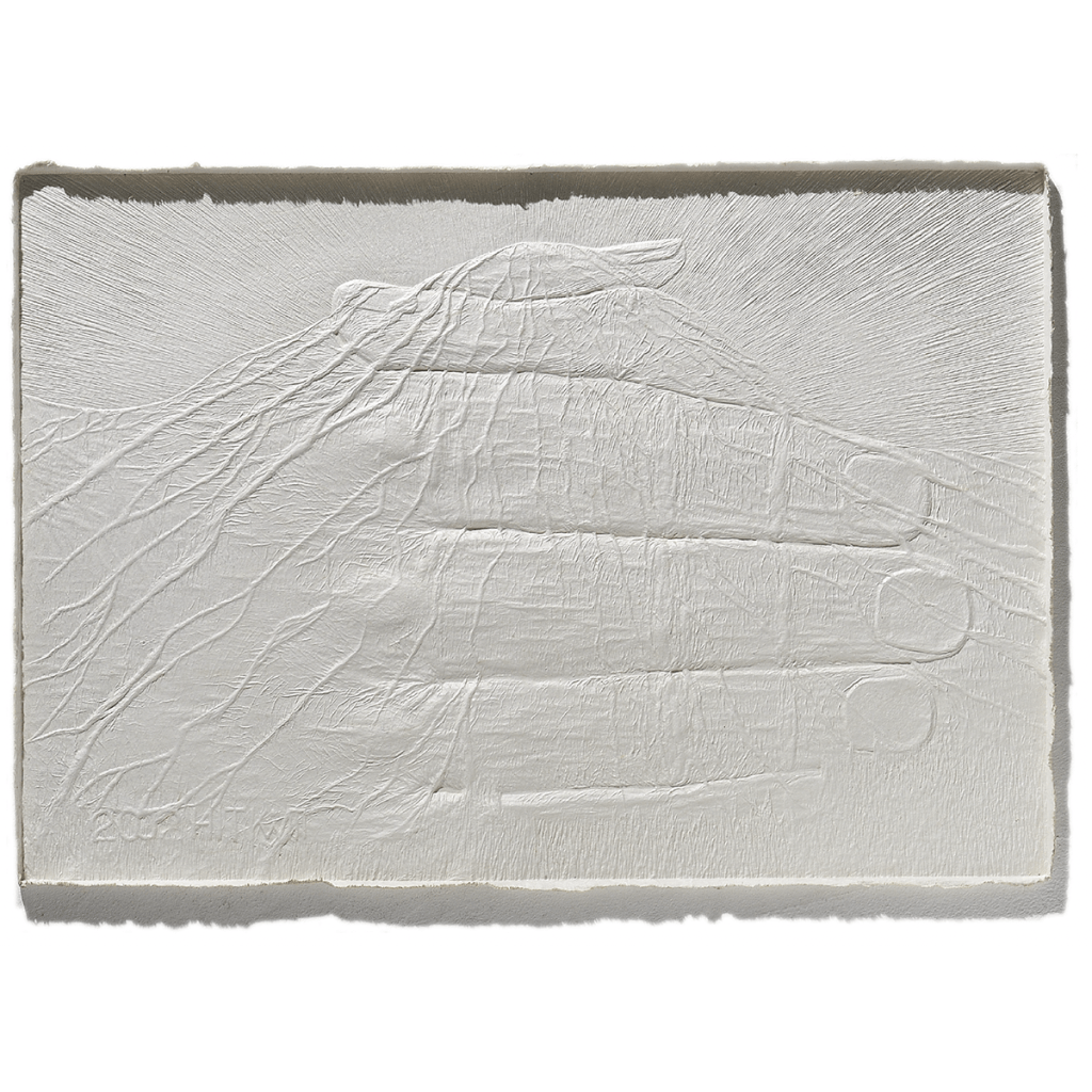 여명-사랑 Dawn-Love / 120×80cm / Korean Handmade Paper Hanji Relief / Wood Plate, Carving / 2002